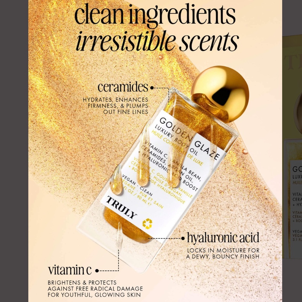 TRULY Golden Glaze Luxury Body Oil - Gold - Picture 3 of 8